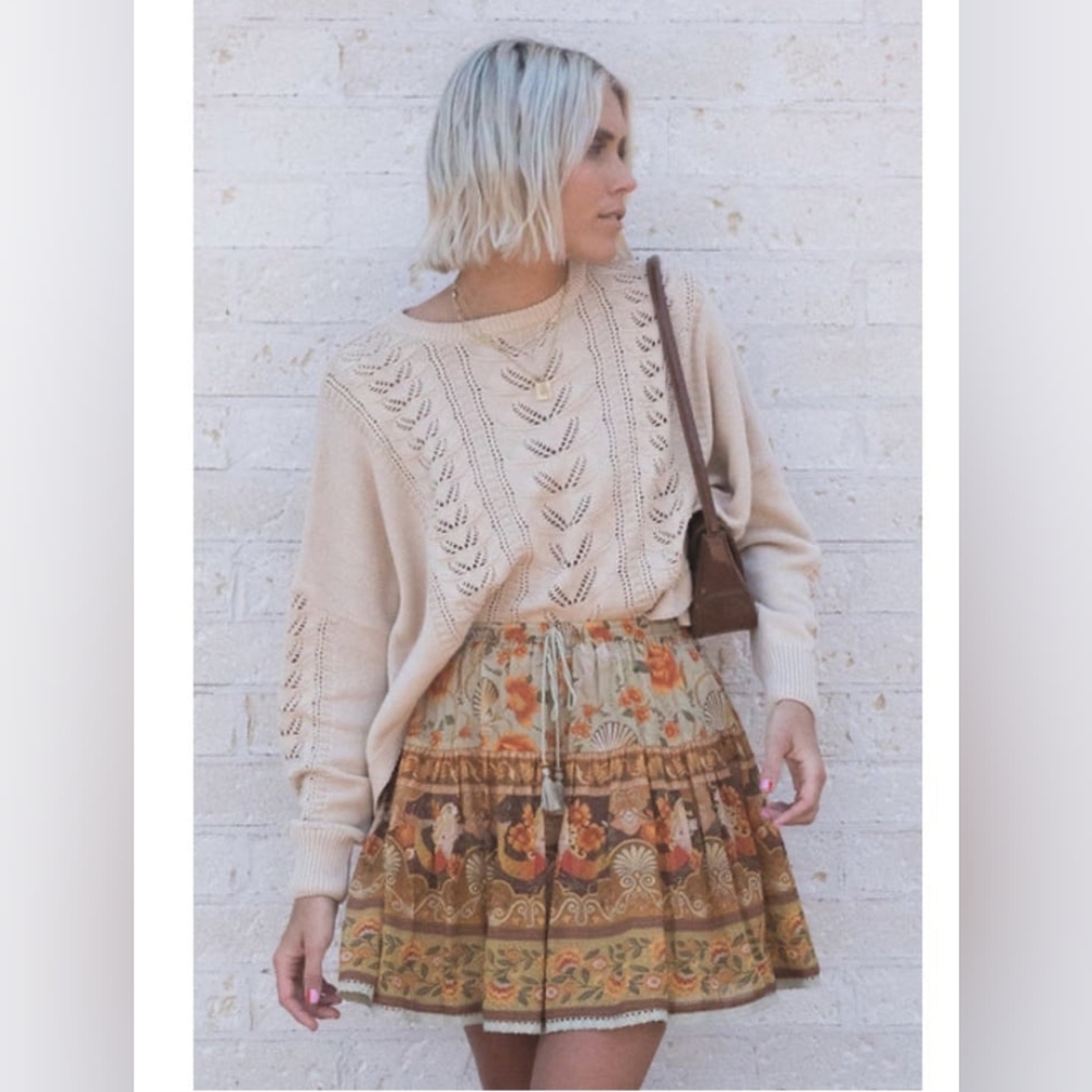 SPELL LINDA SLOUCH KNIT SWEATER SZ S/M